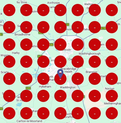Local search ranking grid for microsuction ear wax removal, Lincoln on 25 May
